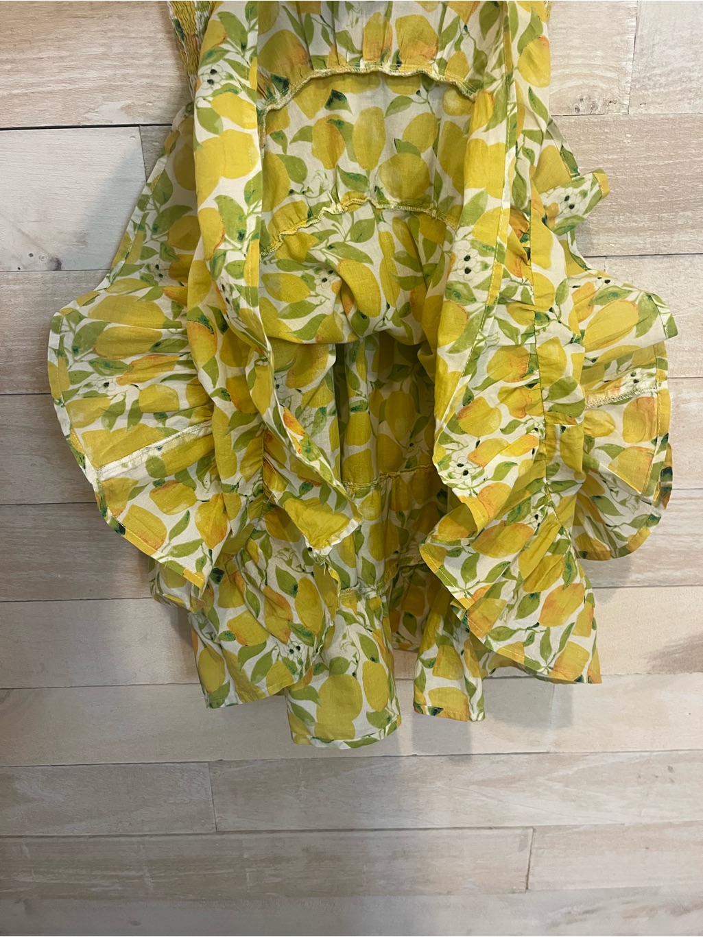 Cb Positano Lemon-Print Yellow Tie-Shoulder Maxi Dress Made In Italy — image 7 of 8